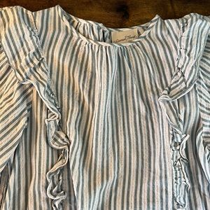 Universal Thread white and blue striped blouse
